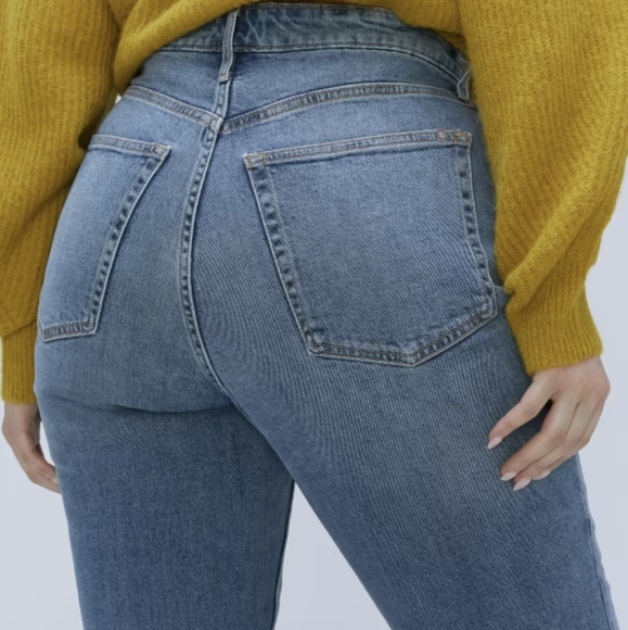 Everlane The Original Cheeky Curvy Jean Worn-In Mid Blue - Picture 3 of 6